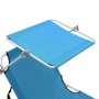 Tumbona plegable con toldo aluminio azul de vidaXL, Tumbonas - Ref: Foro24-310362, Precio: 69,28 €, Descuento: %