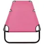 Tumbona plegable de acero rosa de vidaXL, Tumbonas - Ref: Foro24-310349, Precio: 74,26 €, Descuento: %