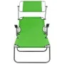 Tumbona con toldo de acero verde de vidaXL, Tumbonas - Ref: Foro24-310335, Precio: 82,16 €, Descuento: %