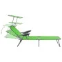 Tumbona con toldo de acero verde de vidaXL, Tumbonas - Ref: Foro24-310335, Precio: 82,16 €, Descuento: %
