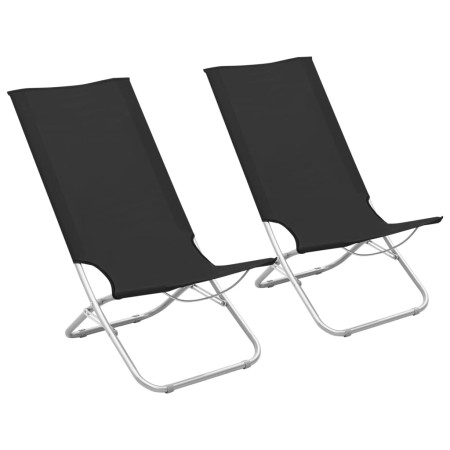 Sillas de playa plegables 2 unidades tela negras de vidaXL, Sillas de jardín - Ref: Foro24-310375, Precio: 84,26 €, Descuento: %