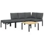 Set de sofás de jardín con cojines 4 piezas aluminio negro de , Conjuntos de jardín - Ref: Foro24-3283687, Precio: 515,65 €, ...