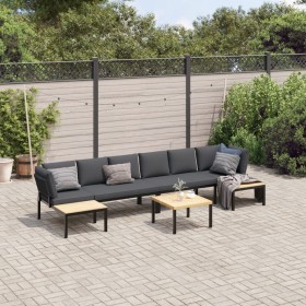 Set de sofás de jardín con cojines 5 piezas aluminio negro de , Conjuntos de jardín - Ref: Foro24-3283693, Precio: 755,52 €, ...