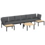 Set de sofás de jardín con cojines 5 piezas aluminio negro de , Conjuntos de jardín - Ref: Foro24-3283693, Precio: 755,52 €, ...