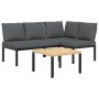 Set de sofás de jardín con cojines 3 piezas aluminio negro de , Conjuntos de jardín - Ref: Foro24-3283685, Precio: 443,25 €, ...
