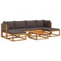 Set de sofás de jardín con cojines 7 pzas madera maciza acacia de , Conjuntos de jardín - Ref: Foro24-3278908, Precio: 640,19...