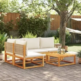Set de sofás de jardín con cojines 5 pzas madera maciza acacia de , Conjuntos de jardín - Ref: Foro24-3278934, Precio: 493,00...
