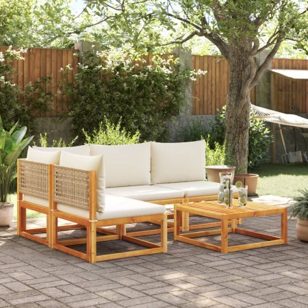 Set de sofás de jardín con cojines 5 pzas madera maciza acacia de , Conjuntos de jardín - Ref: Foro24-3278934, Precio: 502,25...