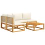 Set de sofás de jardín con cojines 5 pzas madera maciza acacia de , Conjuntos de jardín - Ref: Foro24-3278934, Precio: 502,25...