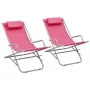Sillas mecedoras 2 unidades acero rosa de vidaXL, Tumbonas - Ref: Foro24-310341, Precio: 98,46 €, Descuento: %