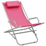 Sillas mecedoras 2 unidades acero rosa de vidaXL, Tumbonas - Ref: Foro24-310341, Precio: 99,29 €, Descuento: %