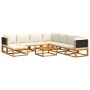 Set de sofás de jardín con cojines 9 pzas madera maciza acacia de , Conjuntos de jardín - Ref: Foro24-3278884, Precio: 901,79...