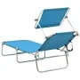 Tumbona plegable con toldo de acero azul turquesa de vidaXL, Tumbonas - Ref: Foro24-310326, Precio: 66,09 €, Descuento: %