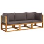 Set de sofás de jardín con cojines 3 pzas madera maciza acacia de , Sofás de exterior - Ref: Foro24-3278831, Precio: 374,64 €...