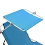 Tumbona plegable con toldo de acero azul turquesa de vidaXL, Tumbonas - Ref: Foro24-310326, Precio: 66,09 €, Descuento: %