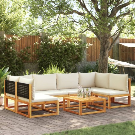 Set de sofás de jardín con cojines 7 pzas madera maciza acacia de , Conjuntos de jardín - Ref: Foro24-3278886, Precio: 666,31...