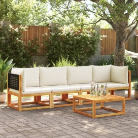 Set sofás de jardín con cojines 4 pzas madera maciza de acacia de , Conjuntos de jardín - Ref: Foro24-3278878, Precio: 423,88...
