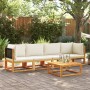 Set sofás de jardín con cojines 4 pzas madera maciza de acacia de , Conjuntos de jardín - Ref: Foro24-3278878, Precio: 423,88...