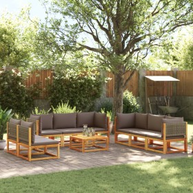 Set de sofás de jardín con cojines 9 pzas madera maciza acacia de , Conjuntos de jardín - Ref: Foro24-3278903, Precio: 986,39...