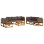 Set de sofás de jardín con cojines 9 pzas madera maciza acacia de , Conjuntos de jardín - Ref: Foro24-3278903, Precio: 986,39...