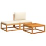 Set de sofás de jardín con cojines 3 pzas madera maciza acacia de , Sofás de exterior - Ref: Foro24-4008166, Precio: 242,27 €...