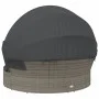 Tumbona cama de jardín con capota y cojines ratán PE gris de , Camas para exteriores - Ref: Foro24-362256, Precio: 525,59 €, ...