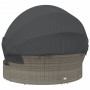 Tumbona cama de jardín con capota y cojines ratán PE gris de , Camas para exteriores - Ref: Foro24-362256, Precio: 599,13 €, ...