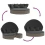 Tumbona cama de jardín con capota y cojines ratán PE gris de , Camas para exteriores - Ref: Foro24-362256, Precio: 525,59 €, ...