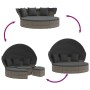 Tumbona cama de jardín con capota y cojines ratán PE gris de , Camas para exteriores - Ref: Foro24-362256, Precio: 599,13 €, ...