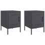 Mesitas de noche 2 unidades acero gris antracita 36x39x50,5 cm de , Mesitas de noche - Ref: Foro24-842915, Precio: 94,40 €, D...