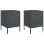 Mesitas de noche 2 unidades acero gris antracita 36x39x50,5 cm de , Mesitas de noche - Ref: Foro24-842915, Precio: 79,38 €, D...