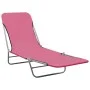 Tumbonas plegables 2 unidades acero y tela rosa de vidaXL, Tumbonas - Ref: Foro24-310345, Precio: 93,28 €, Descuento: %