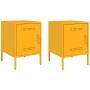 Mesitas de noche 2 uds acero amarillo mostaza 36x39x50,5 cm de , Mesitas de noche - Ref: Foro24-842917, Precio: 94,40 €, Desc...