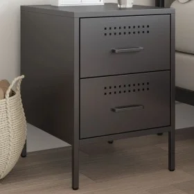 Mesita de noche acero negro 36x39x50,5 cm de , Mesitas de noche - Ref: Foro24-842922, Precio: 66,90 €, Descuento: %
