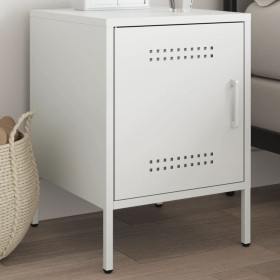 Mesita de noche de acero blanco 36x39x50,5 cm de , Mesitas de noche - Ref: Foro24-842920, Precio: 55,41 €, Descuento: %