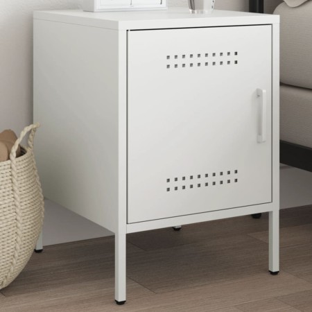 Mesita de noche de acero blanco 36x39x50,5 cm de , Mesitas de noche - Ref: Foro24-842920, Precio: 55,41 €, Descuento: %