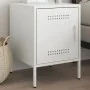 Mesita de noche de acero blanco 36x39x50,5 cm de , Mesitas de noche - Ref: Foro24-842920, Precio: 54,76 €, Descuento: %