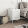 Mesita de noche de acero blanco 36x39x50,5 cm de , Mesitas de noche - Ref: Foro24-842920, Precio: 55,41 €, Descuento: %