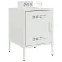 Mesita de noche de acero blanco 36x39x50,5 cm de , Mesitas de noche - Ref: Foro24-842920, Precio: 54,76 €, Descuento: %