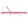 Tumbonas plegables 2 unidades acero y tela rosa de vidaXL, Tumbonas - Ref: Foro24-310345, Precio: 93,28 €, Descuento: %