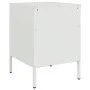 Mesita de noche de acero blanco 36x39x50,5 cm de , Mesitas de noche - Ref: Foro24-842920, Precio: 54,76 €, Descuento: %