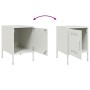 Mesita de noche de acero blanco 36x39x50,5 cm de , Mesitas de noche - Ref: Foro24-842920, Precio: 55,41 €, Descuento: %