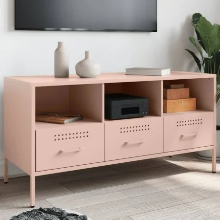 Mueble para TV acero rosa 100,5x39x50,5 cm de , Muebles TV - Ref: Foro24-843037, Precio: 121,98 €, Descuento: %