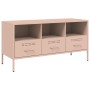 Mueble para TV acero rosa 100,5x39x50,5 cm de , Muebles TV - Ref: Foro24-843037, Precio: 123,37 €, Descuento: %