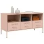 Mueble para TV acero rosa 100,5x39x50,5 cm de , Muebles TV - Ref: Foro24-843037, Precio: 121,98 €, Descuento: %