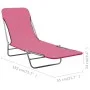 Tumbonas plegables 2 unidades acero y tela rosa de vidaXL, Tumbonas - Ref: Foro24-310345, Precio: 93,28 €, Descuento: %