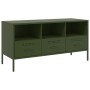 Mueble para TV acero verde oliva 100,5x39x50,5 cm de , Muebles TV - Ref: Foro24-843040, Precio: 123,23 €, Descuento: %