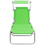 Tumbona plegable con toldo aluminio verde de vidaXL, Tumbonas - Ref: Foro24-310361, Precio: 67,00 €, Descuento: %
