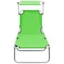 Tumbona plegable con toldo aluminio verde de vidaXL, Tumbonas - Ref: Foro24-310361, Precio: 70,01 €, Descuento: %
