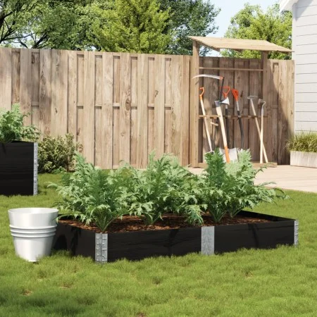 Jardinera de madera maciza de pino negra 150x100 cm de , Maceteros y jardineras - Ref: Foro24-3295412, Precio: 57,56 €, Descu...